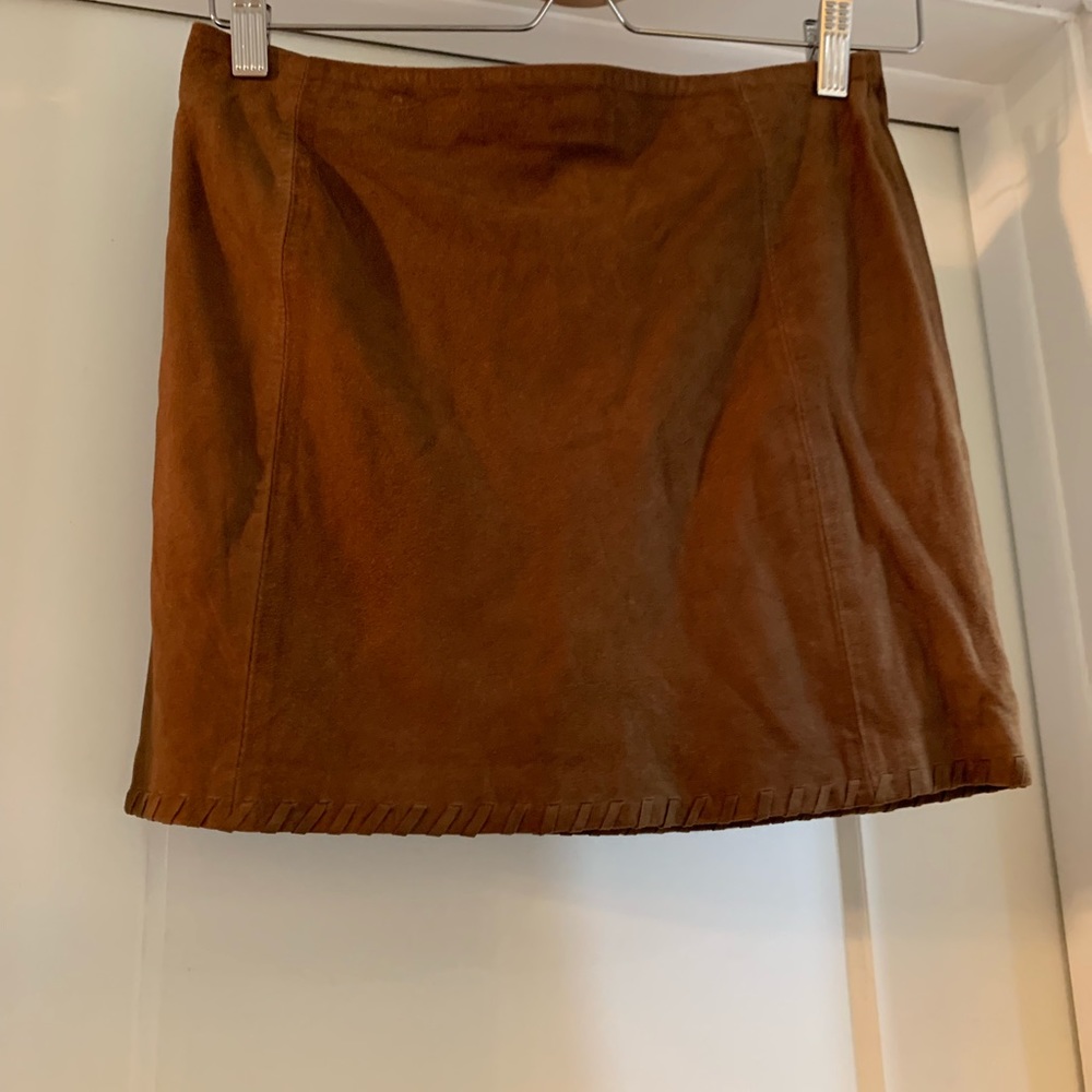 Mango skirt genuine leather